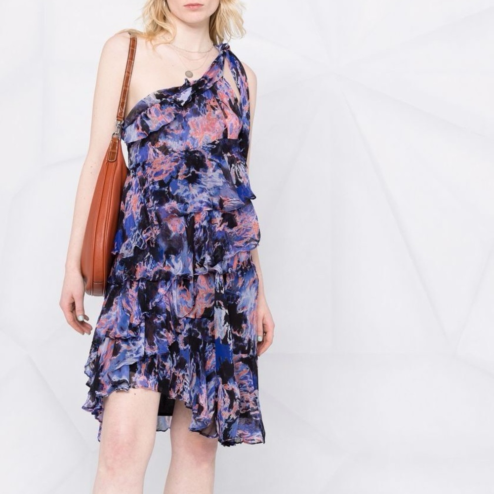 IRO Paris Joffre Abstract One Shoulder Dress